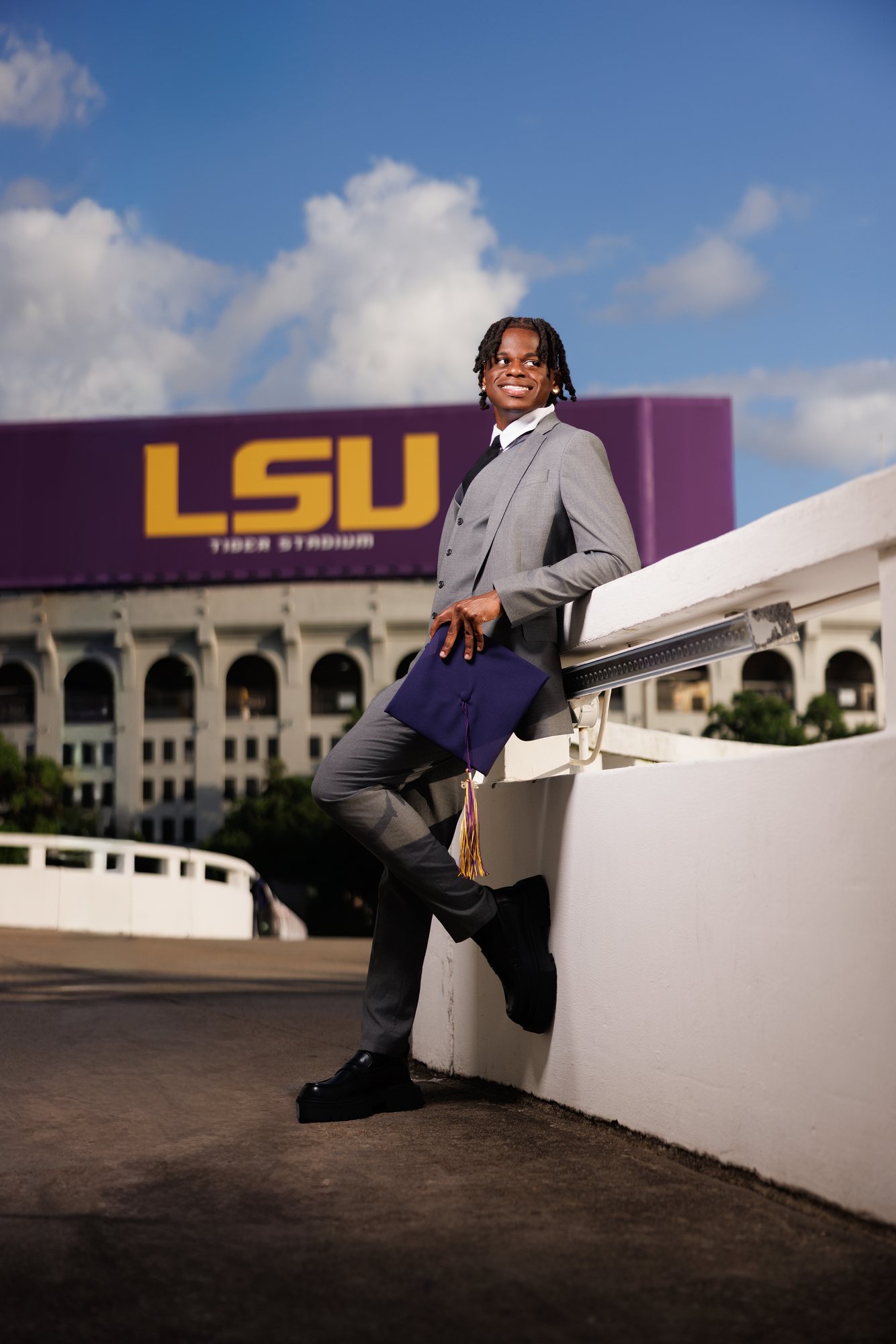 DeMarcell F. graduation session by Christian Paul Studios