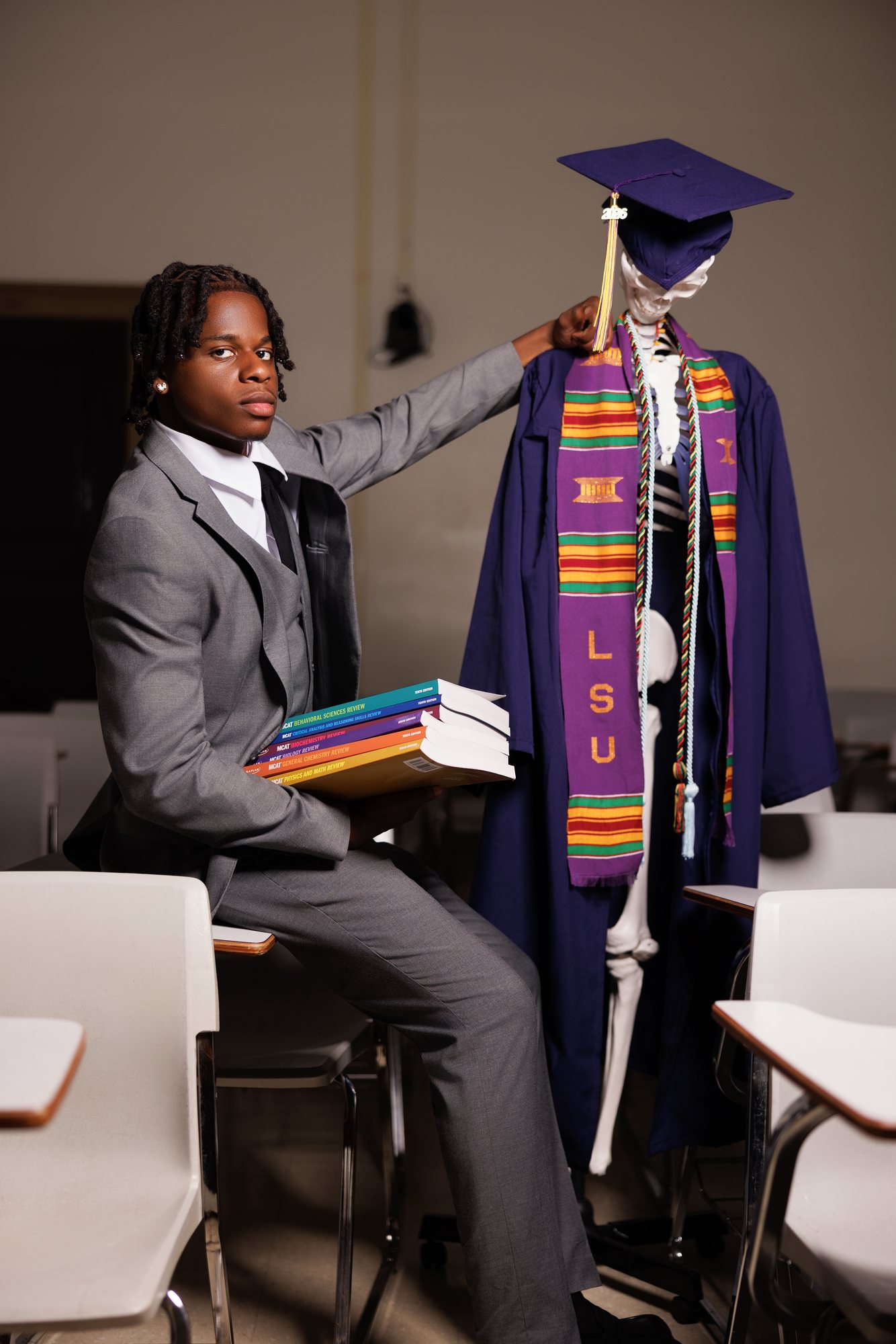 DeMarcell F. graduation session by Christian Paul Studios