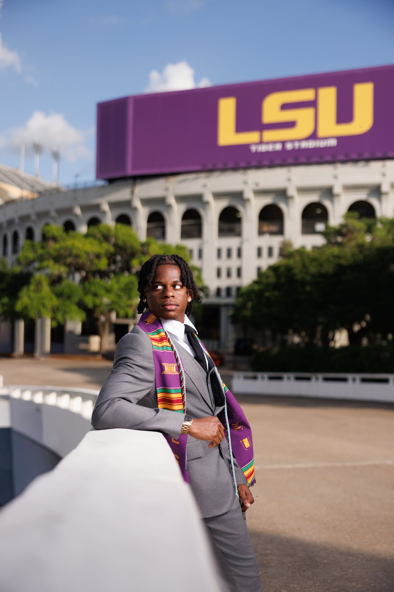 DeMarcell F. graduation session by Christian Paul Studios